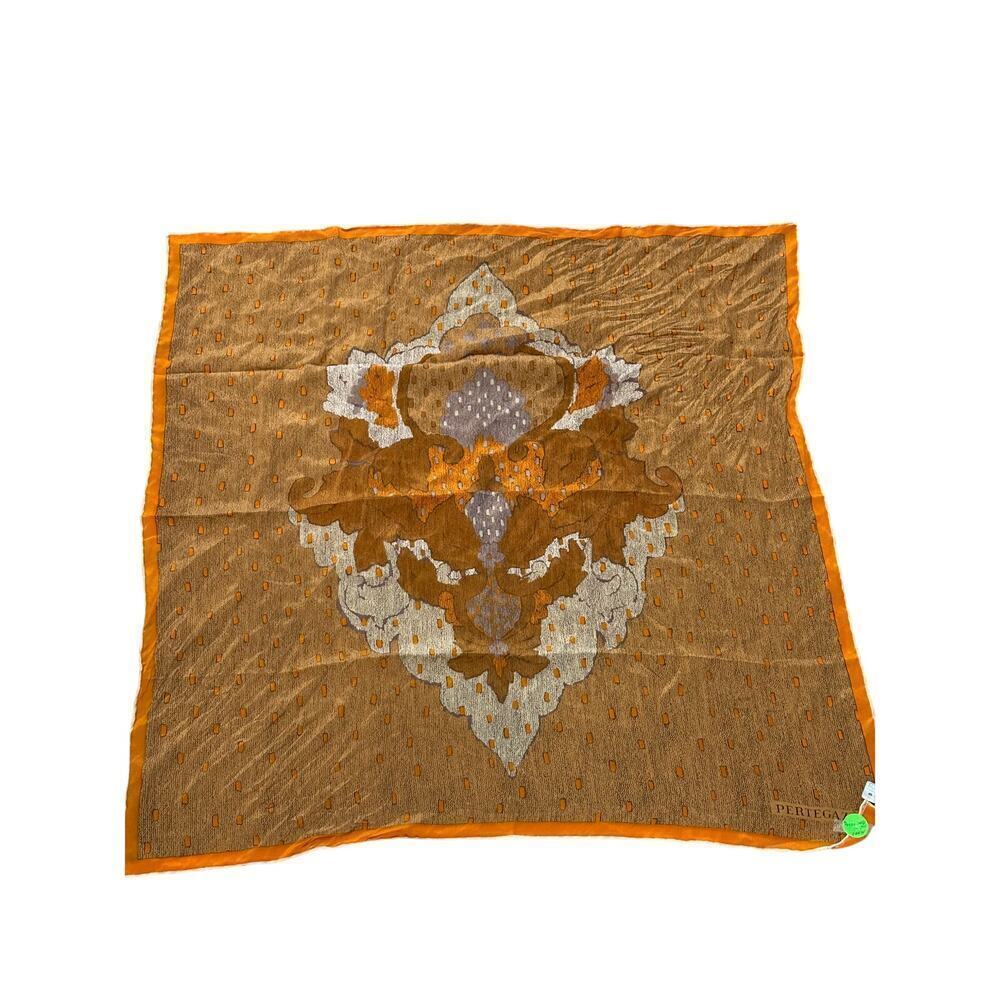 Pertegaz Women's Brown 100 %Silk Square Scarf
